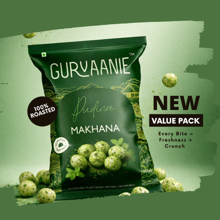 Salted pudina makhana refreshing mint flavored healthy Indian snack low calorie foxnut