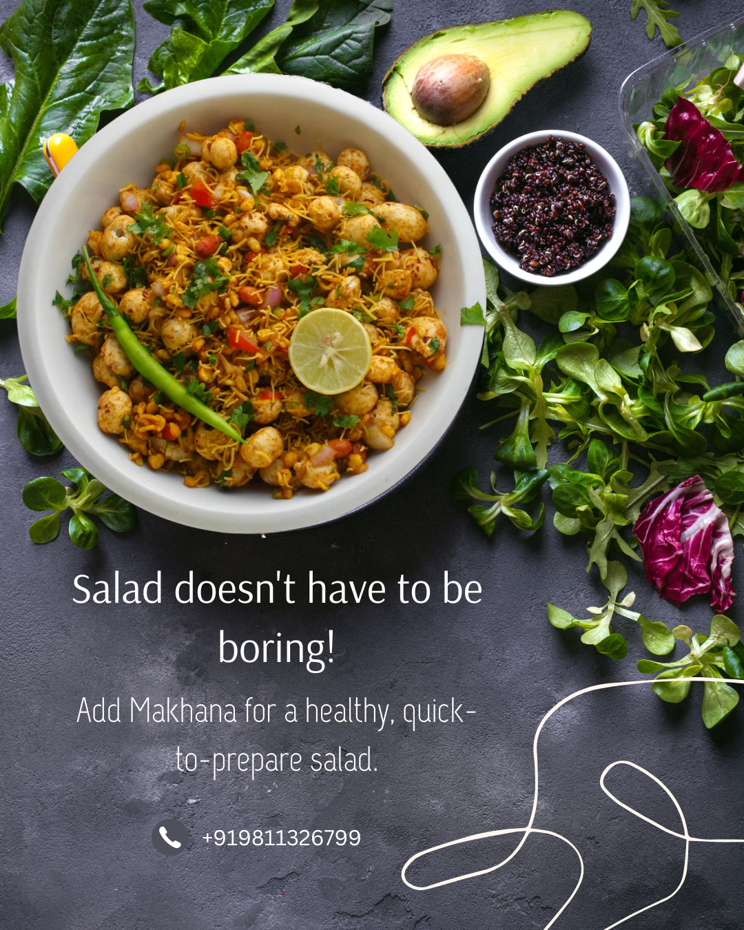Delicious makhana salad with fresh vegetables – a versatile and healthy snack option